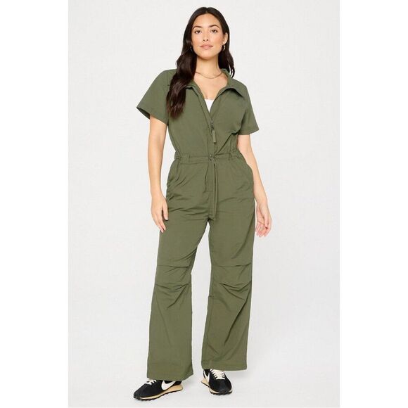 Fabletics Woven Flight Suit in Utility Green XL - Picture 2 of 12